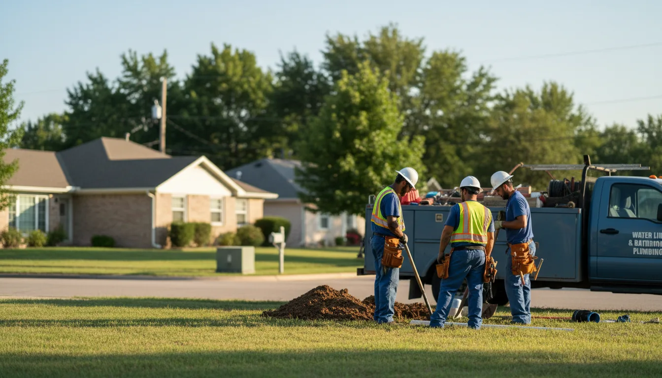 Residential water line and bathroom plumbing service in Deweese, NE